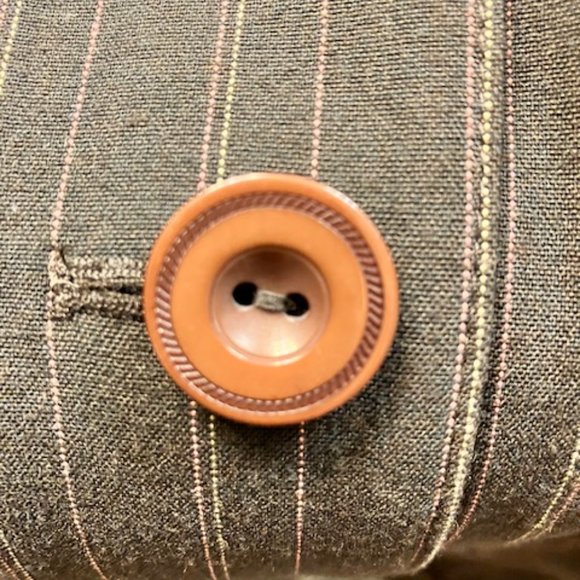 EMMA JAMES - Size XL 14/18  - Two Piece Pin Stripe Brown Career Pant Suit - EUC! - Picture 9 of 13